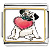Cute Dog With Red Heart Photo Italian Charm