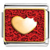 Red Rose Background With Light Yellow Heart Photo Italian Charm
