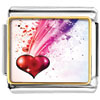 Red Heart With Pink And Purple Splash Ink Flowing Light Photo Italian Charm