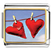 Red Heart To Heart Pinned On Rope Photo Italian Charm