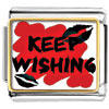 Red Background With Black Lips And Keep Wishing Photo Italian Charm