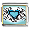 Light Blue Heart And Black Palpuses Photo Italian Charm