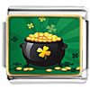 St Patrick's Day Black Jar With Gold Clover Filled With Beans Photo Italian Charm