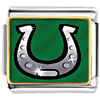 St Patrick's Day White And Gray Horseshoe Photo Italian Charm