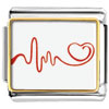 Red Electrocardiogram With Heart Photo Italian Charm