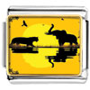 Leopard And Elephant By The River Photo Italian Charm