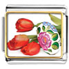 Easter Day Colorful Egg And Red Roses Photo Italian Charm