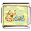 Cat With Goldfish Photo Italian Charm