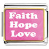 Pink Faith Hope Love Photo Italian Charm