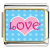 Pink Love Heart Photo Italian Charm