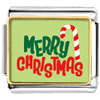 Merry Christmas Candy Cane Photo Italian Charm
