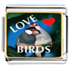 Love Birds Blue Photo Italian Charm