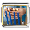 Blue Hanukkah Candles Photo Italian Charm