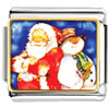 Santa And Frosty The Snowman Photo Italian Charm