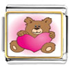 Brown Teddy Bear With Heart Photo Italian Charm