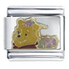 Pooh Bear Purple Rose Licensed Italian Charm
