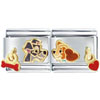Gold Lady &amp; Tramp Licensed Italian Charm