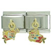 Gold Tweedledee Tweedledum Licensed Italian Charm