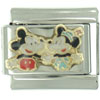 Gold Mickey &amp; Minnie Mouse Licensed Italian Charm