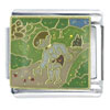 Hansel &amp; Gretel Dropping Bread Crumbs Green X2 Italian Charm