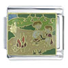 Hansel &amp; Gretel Left Alone In The Woods Green X2 Italian Charm