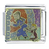 Hansel &amp; Gretel Pushed In The Oven Blue X2 Italian Charm