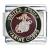 United States Marine Corps Purple X2 Italian Charm