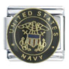United States Navy Black X2 Italian Charm