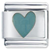 Heart Sky Blue X2 Italian Charm
