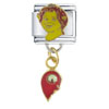 Shrek Fiona's Heart And Stud Licensed Italian Charm