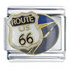 Silver Plated Route 66 X2 Italian Charm