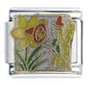 Yellow  Fairy  And Daffodil X2 Italian Charm