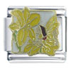 Yellow  Fairy  And Irises X2 Italian Charm