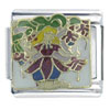 Fuschia  Fairy  And Flowers X2 Italian Charm
