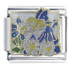 Blue Fairy With Flowers X2 Italian Charm