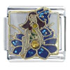 Blue Fairy On Flower X2 Italian Charm