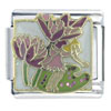 Mauve Fairy And Flowers X2 Italian Charm