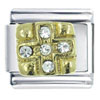 Gold Plated Rhinestone Cross X2 Italian Charm