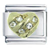 Clear Rhinestone Heart X2 Italian Charm