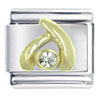 A For April  Diamond  Color Birthstone Italian Charm