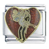  Just   Married  Heart Red X2 Italian Charm