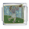 Golfer Purple X2 Italian Charm