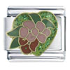 Tropical Flower Heart X2  Italian Charm