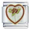Rose Heart X2 Italian Charm