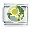  Sunflower  And Green X2 Italian Charm