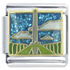 Washington Monument Glitter Blue X2  Italian Charm