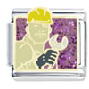 Construction Worker Man Purple X2 Italian Charm