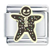 Gingerbread Man Brown X2 Italian Charm