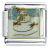 Snowman In Snowfall X2 Italian Charm