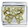 Rhinestone Bow X2 Italian Charm